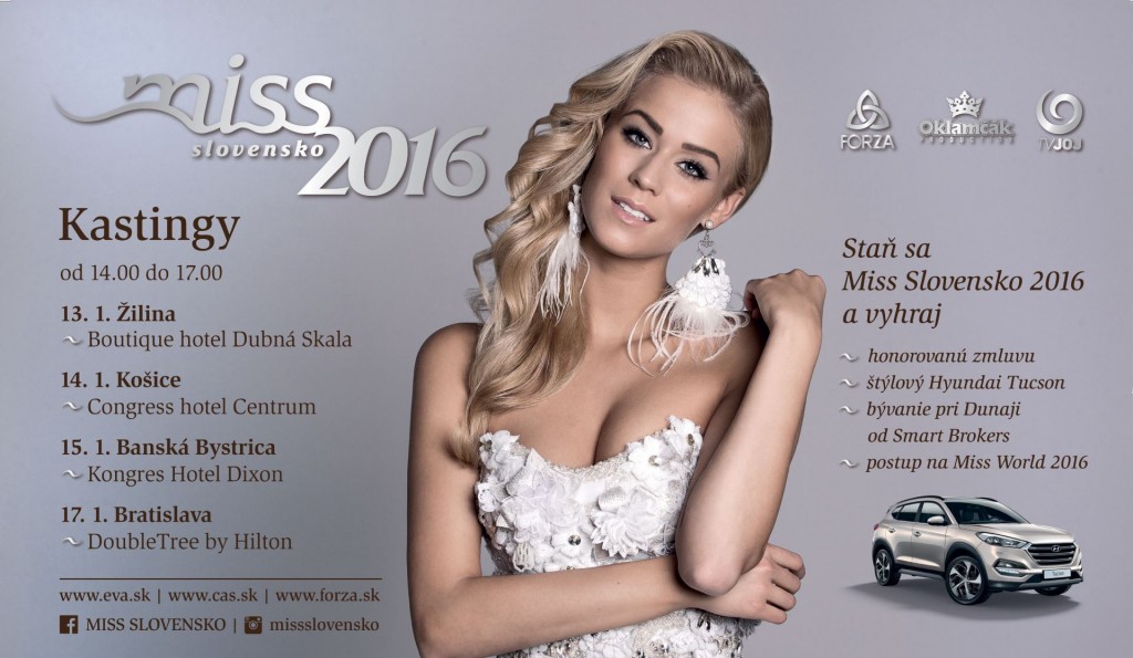 Kastingy na Miss Slovensko 2016 začnú 13. januára